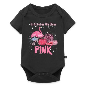 En octobre, nous portons du rose - Body à manches courtes Premium Bébé - noir - Devant
