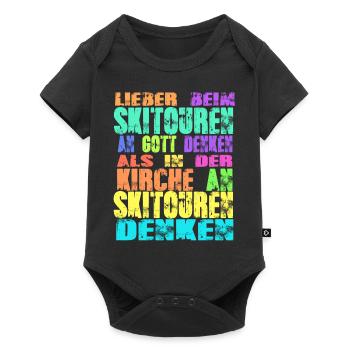 Skitouren Kirche - Baby Premium Kurzarmbody - Schwarz - Vorne