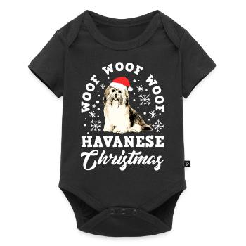 Woof Woof Woof Noël Bichon Havanais - Body à manches courtes Premium Bébé - noir - Devant