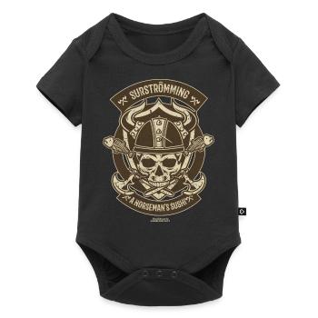 Surströmming T Shirt Norseman's Sushi - Baby Premium Kurzarmbody - Schwarz - Vorne