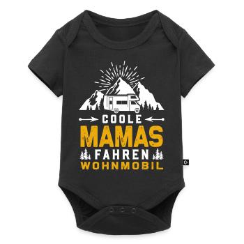 Coole Mamas fahren Wohnmobil - Baby Premium Kurzarmbody - Schwarz - Vorne