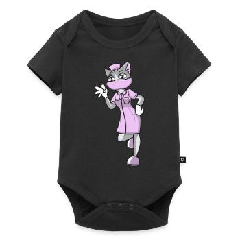 Chat infirmière médecine hôpital femme médecin - Body à manches courtes Premium Bébé - noir - Devant
