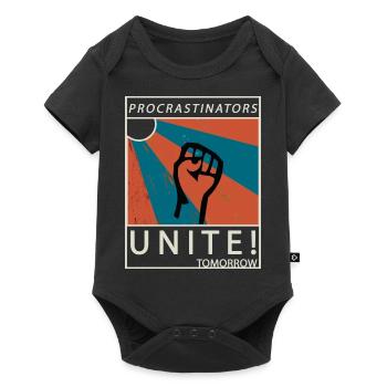 Procrastinators Unite Tomorrow Faul sein Geschenk - Baby Premium Kurzarmbody - Schwarz - Vorne