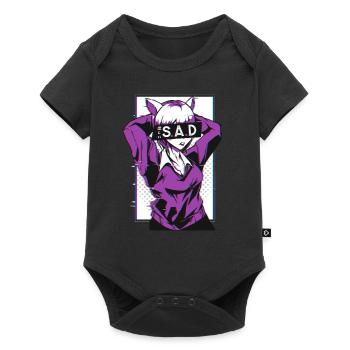 Senpai Sad Girl Anime Manga E Girl Notice Me - Body à manches courtes Premium Bébé - noir - Devant