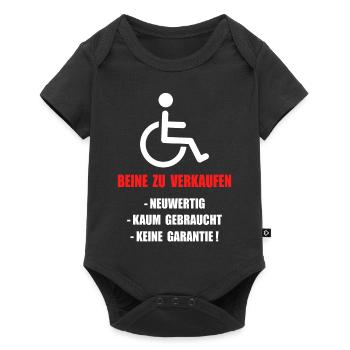 Rollstuhl Handicap Humor Behinderung Rolli - Baby Premium Kurzarmbody - Schwarz - Vorne