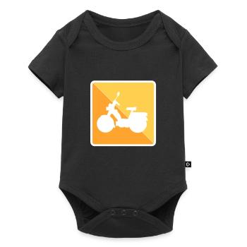 Moped Mofa Mokick 80er Mofa - Baby Premium Kurzarmbody - Schwarz - Vorne