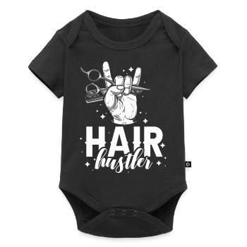 Frisör Friseur Friseurin Friseuse Frisöse Geschenk - Baby Premium Kurzarmbody - Schwarz - Vorne