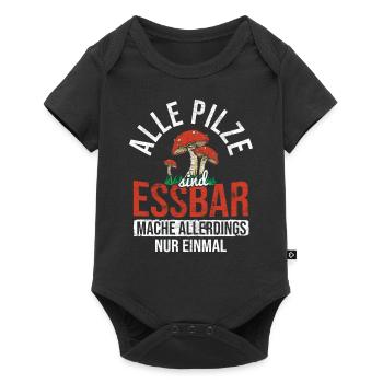 Pilze Pilz Pilzsammler - Baby Premium Kurzarmbody - Schwarz - Vorne