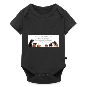 Living with a dog - Baby Premium short-sleeve bodysuit - black - Front