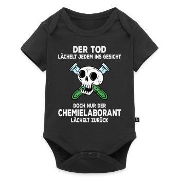 Chemielaborant der Tod lächelt jedem ins Gesicht - Baby Premium Kurzarmbody - Schwarz - Vorne
