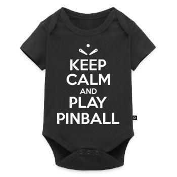 Keep calm and play pinball - pinball arcade - Baby Premium short-sleeve bodysuit - black - Front