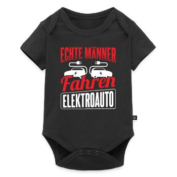 Auto E-Auto Elektroauto - Baby Premium Kurzarmbody - Schwarz - Vorne