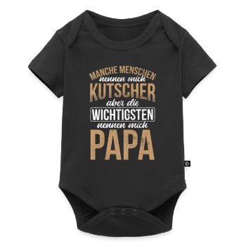 Geschenkidee Kutsche Kutscher - Baby Premium Kurzarmbody - Schwarz - Vorne