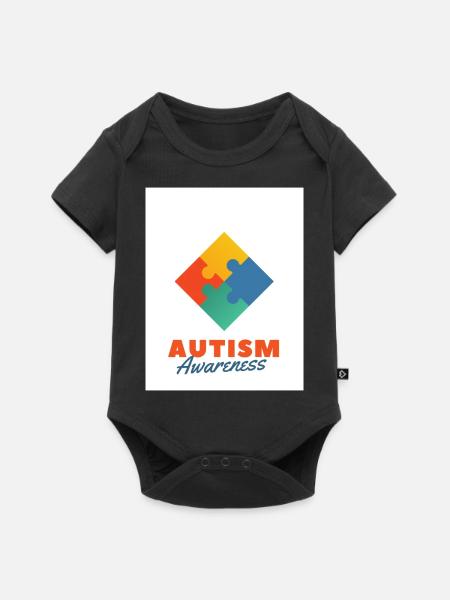 Autismus - Baby Premium Kurzarmbody - Schwarz