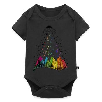 ufo rainbow - Baby Premium short-sleeve bodysuit - black - Front