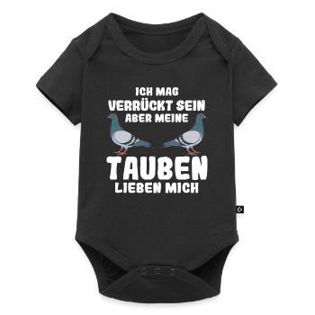 Taube Tauben Vogel - Baby Premium Kurzarmbody - Schwarz - Vorne