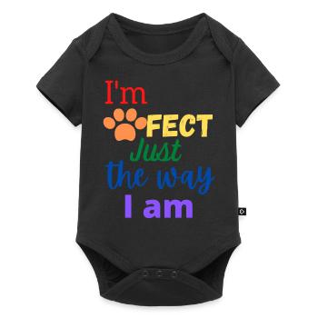 Je suis Pawfect juste la façon dont je suis Rainbow Chien parfait - Body à manches courtes Premium Bébé - noir - Devant