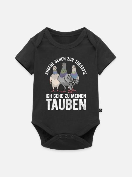 Taube Tauben Vogel - Baby Premium Kurzarmbody - Schwarz