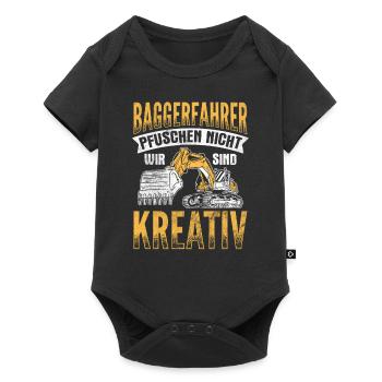 Wir Sind Kreativ Baggerfahrer Bagger - Baby Premium Kurzarmbody - Schwarz - Vorne