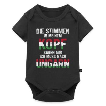 Ungarn Flagge - Baby Premium Kurzarmbody - Schwarz - Vorne