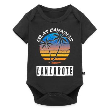 Lanzarote Sommer Sonne Strand Meer Palmen - Baby Premium Kurzarmbody - Schwarz - Vorne
