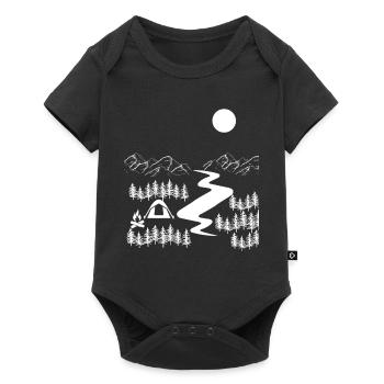 Camper Forest Nature Camping Outdoor Camping - Baby Premium short-sleeve bodysuit - black - Front