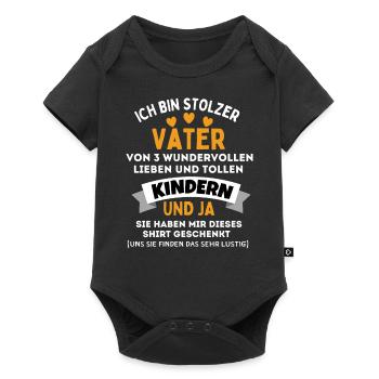 Kinder Papa Stolzer Vater Vatertag Geschenk Papa - Baby Premium Kurzarmbody - Schwarz - Vorne