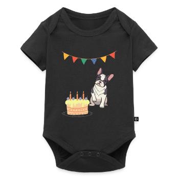 Birthday Party Dog Party French Bulldog - Baby Premium short-sleeve bodysuit - black - Front