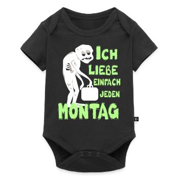 Liebe einfach jeden Montag - Baby Premium Kurzarmbody - Schwarz - Vorne