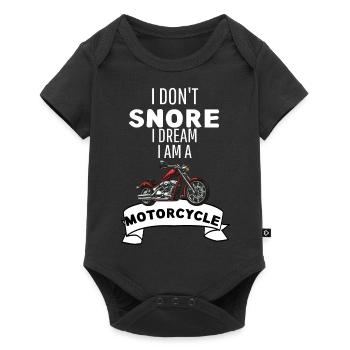 Drôle de ronflement Motard Moto moto - Body à manches courtes Premium Bébé - noir - Devant