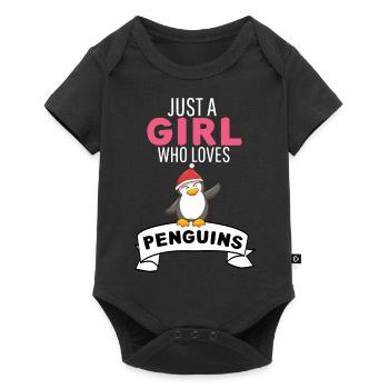 Girl Animal Lover Christmas Gift Penguin - Baby Premium short-sleeve bodysuit - black - Front