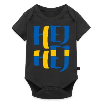 SUÈDE HEJ HEJ SUÉDOIS - Body à manches courtes Premium Bébé - noir - Devant