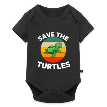 Retro Turtle Gift Sea Turtle - Baby Premium short-sleeve bodysuit - black - Front