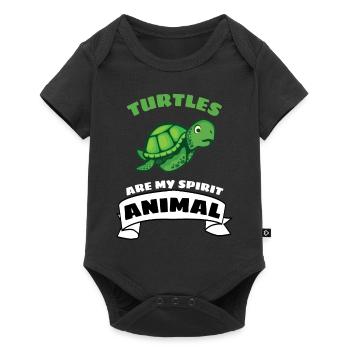 Les tortues sont mon animal spirituel - Body à manches courtes Premium Bébé - noir - Devant