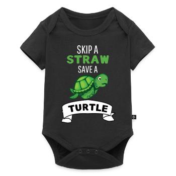 Amoureux des animaux de mer Tortue animale de mer - Body à manches courtes Premium Bébé - noir - Devant