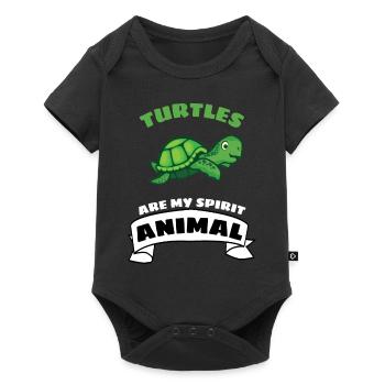 Amoureux des animaux de mer Cadeau Tortue - Body à manches courtes Premium Bébé - noir - Devant