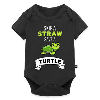 Créature marine Drôle cadeau Tortue mignonne - Body à manches courtes Premium Bébé - noir - Devant