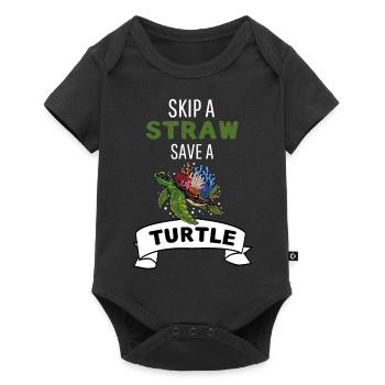 Ocean Animal Drôle de Tortue Cadeau - Body à manches courtes Premium Bébé - noir - Devant