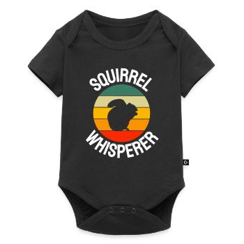 Écureuil Chuchotant Forêt Animal Rétro Écureuil - Body à manches courtes Premium Bébé - noir - Devant