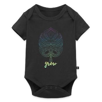 Monstera Yoga Meditation Monstera Leaf - Baby Premium short-sleeve bodysuit - black - Front