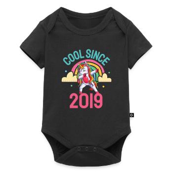 Cool depuis 2019 Dabbing Unicorn 3ème anniversaire - Body à manches courtes Premium Bébé - noir - Devant