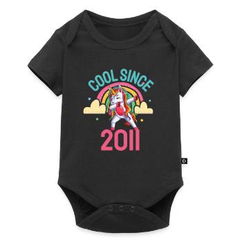 Cool depuis 2011 Dabbing Unicorn 11ème anniversaire - Body à manches courtes Premium Bébé - noir - Devant