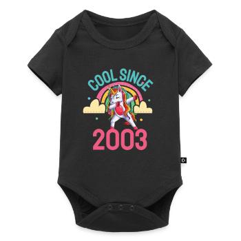 Cool depuis 2003 Dabbing Unicorn 19ème anniversaire - Body à manches courtes Premium Bébé - noir - Devant