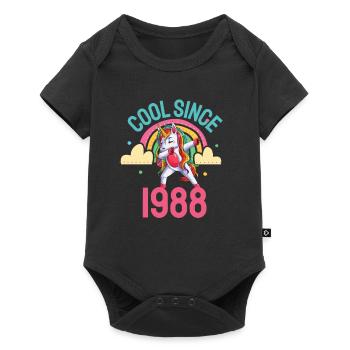 Cool depuis 1988 Dabbing Unicorn 34ème anniversaire - Body à manches courtes Premium Bébé - noir - Devant