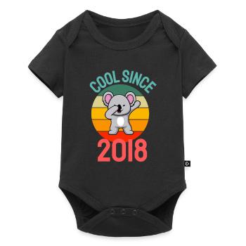 Cool depuis 2018 Retro Dabbing Koala 4ème anniversaire - Body à manches courtes Premium Bébé - noir - Devant