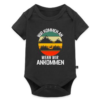 Wir Kommen an Wenn wir ankommen Lustiges Natur - Baby Premium Kurzarmbody - Schwarz - Vorne