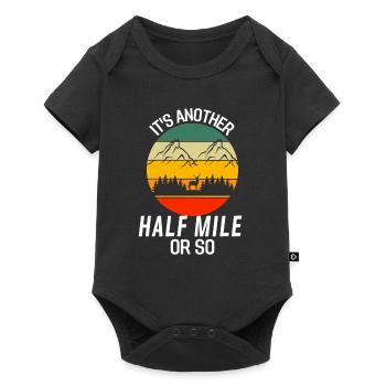 Retro Gebirge Hirsch Wanderer Lustiges Wandern - Baby Premium short-sleeve bodysuit - black - Front