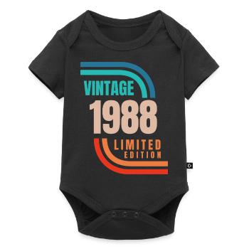 Vintage 1988 limitierte Auflage - Baby Premium Kurzarmbody - Schwarz - Vorne