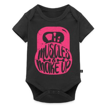 muscles and make up Design for a gym bodybuilding - Baby Premium short-sleeve bodysuit - black - Front