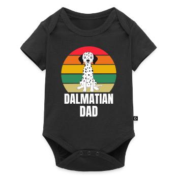 Animal Lovers Dogs Papa Father's Day Retro Dalmatian - Baby Premium short-sleeve bodysuit - black - Front